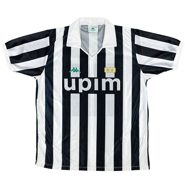 Maillot Juventus Domicile Retro 1991 1992 Noir Blanc
